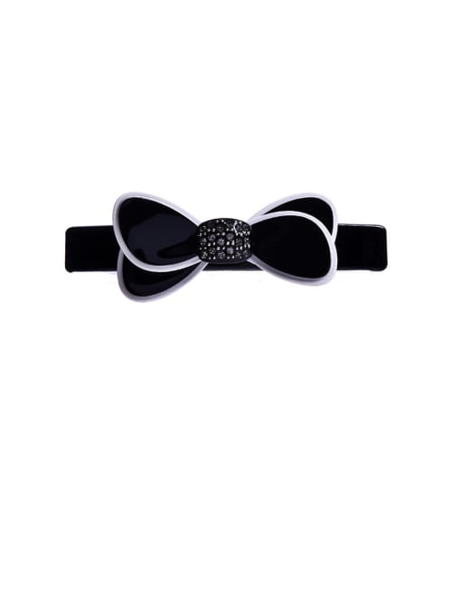 black Alloy With Cellulose Acetate  Fashion Bowknot Barrettes & Clips