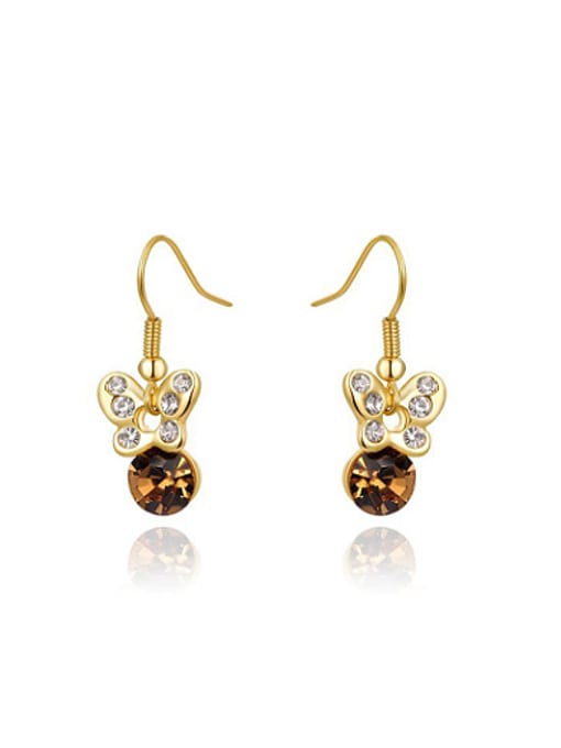 Ronaldo Champagne Bowknot Shaped Austria Crystal Drop Earrings