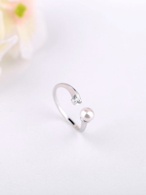 kwan Shell Pearl Simple Style Opening Ring 2