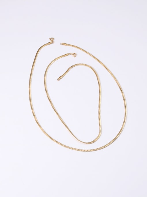 GROSE Titanium With Gold Plated Simplistic Short Snake Chain 2