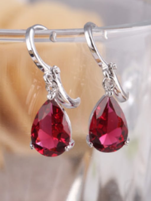 Red Water Droplets Zircon Multipurpose stud Earring