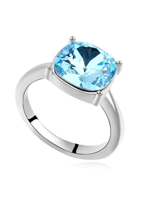 light blue Simple austrian Crystal Alloy Ring