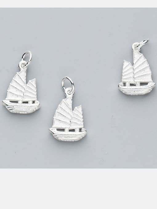 FAN 925 Sterling Silver With Silver Plated Personality sailboat Charms 0