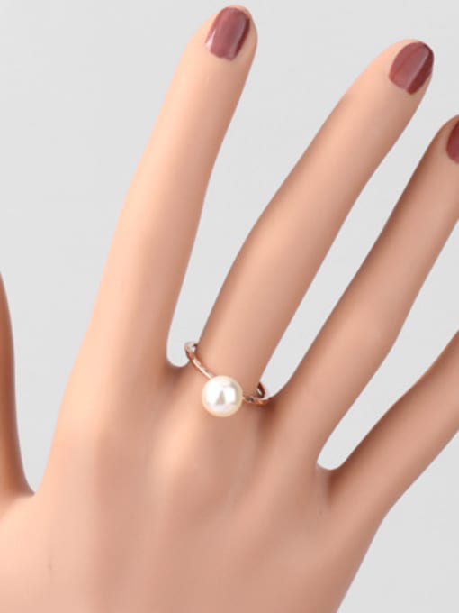 ZK Imitation Pearl Simple Style Fashion Ring 1