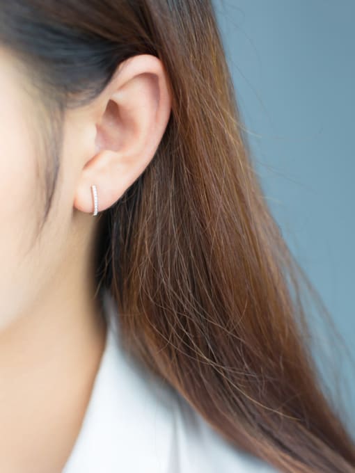 Rosh S925 Silver Simple Fashion Tremella Button clip on earring 2