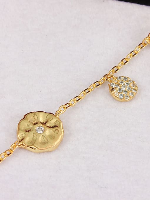SANTIAGO Exquisite 18K Gold Plated Flower Shaped Zircon Bracelet 2