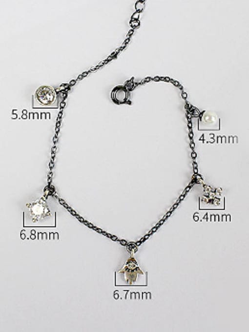 DAKA Personalized Little Artificial Pearl Zircon Silver Women Bracelet 2
