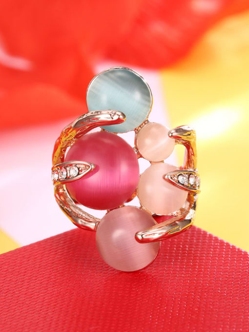 OUXI Exquisite Rose Gold Semi-precious Women Statement Ring 2