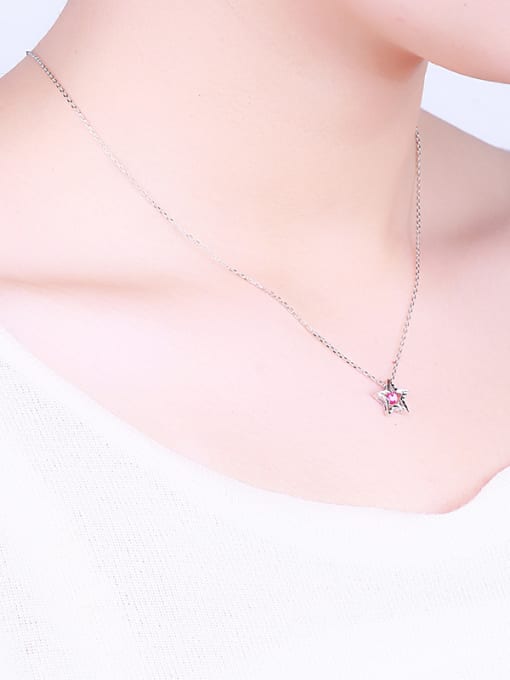 One Silver Five-point Star Necklace 1