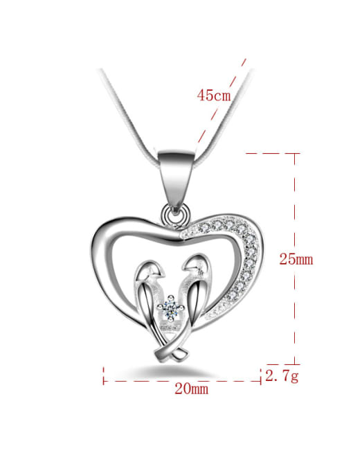 Ya Heng Fashion Hollow Heart Tiny Birds Copper Pendant 2