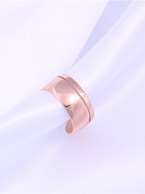 GROSE Titanium With Gold Plated Simplistic Irregular Free Size Rings 3