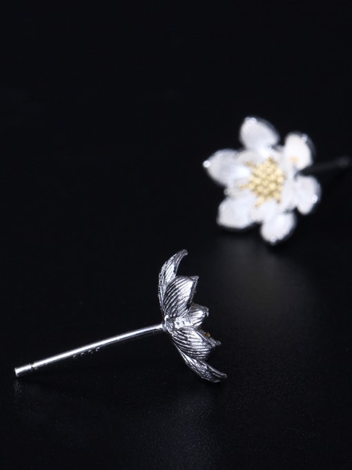 SILVER MI Fashionable Flower Women stud Earring 2