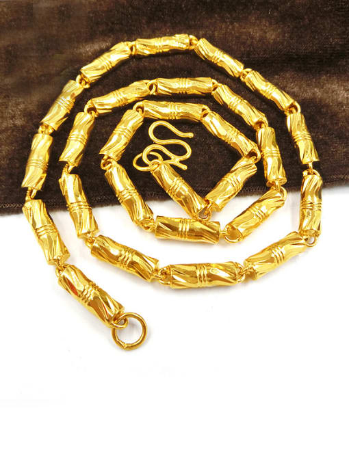 60Cm 6mm Unisex Gold Plated Geometric Shaped Necklace
