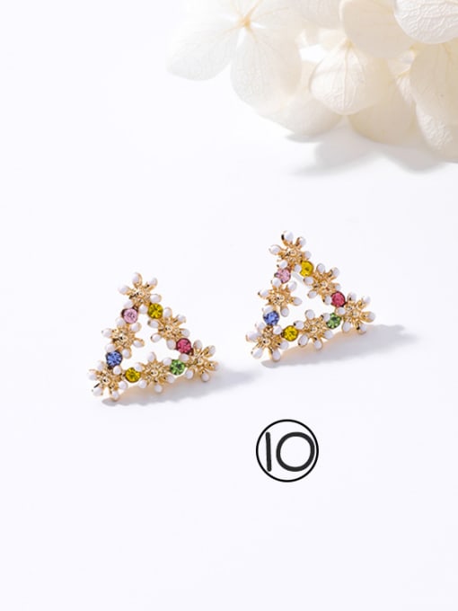 10#K5303 Alloy With Rose Gold Plated Simplistic Flower Stud Earrings