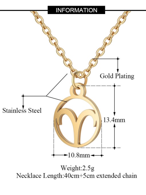 FTime Stainless Steel With Gold Plated constellation Necklaces 3