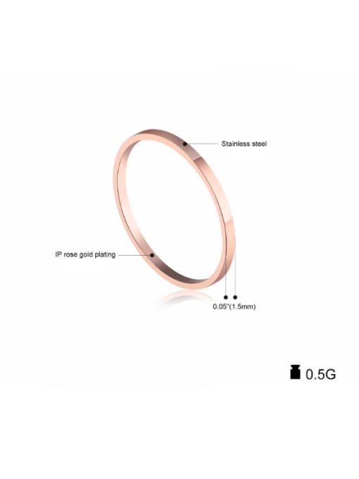 Open Sky Stainless Steel With Rose Gold Plated Simplistic Round Rings 2