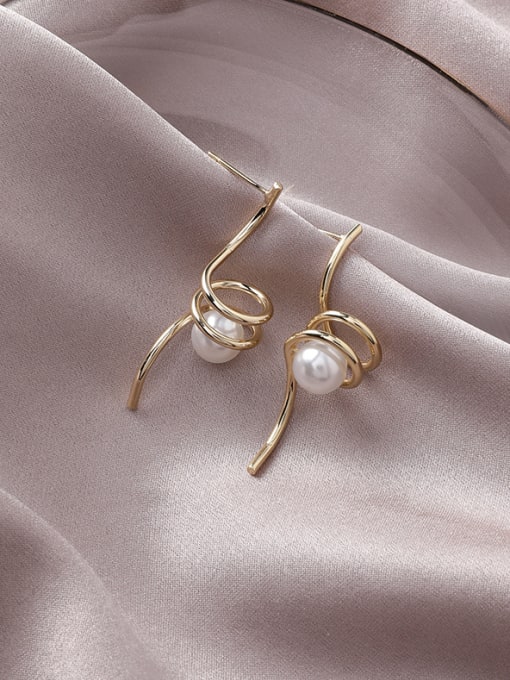 gold Alloy With Gold Plated Simplistic Irregular Drop Earrings