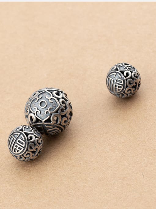 FAN 925 Sterling Silver With Silver Plated Classic Ball Congratulations Beads 2