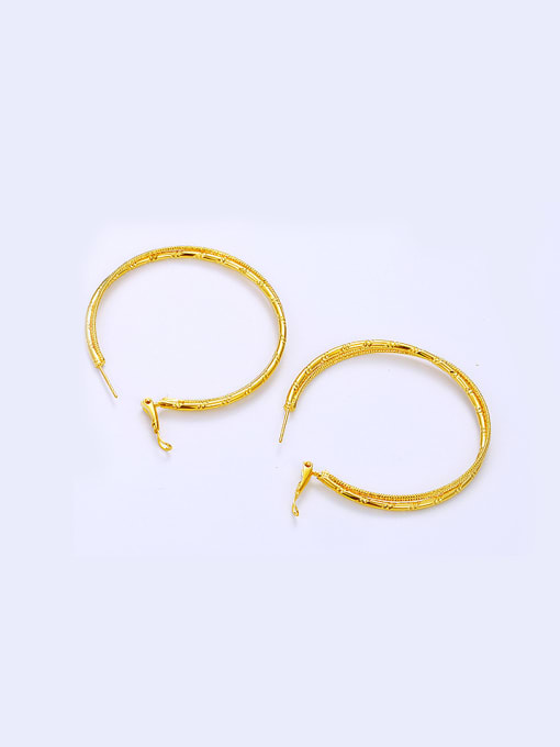 XP Copper Alloy 24K Gold Plated Simple Big hoop earring 1