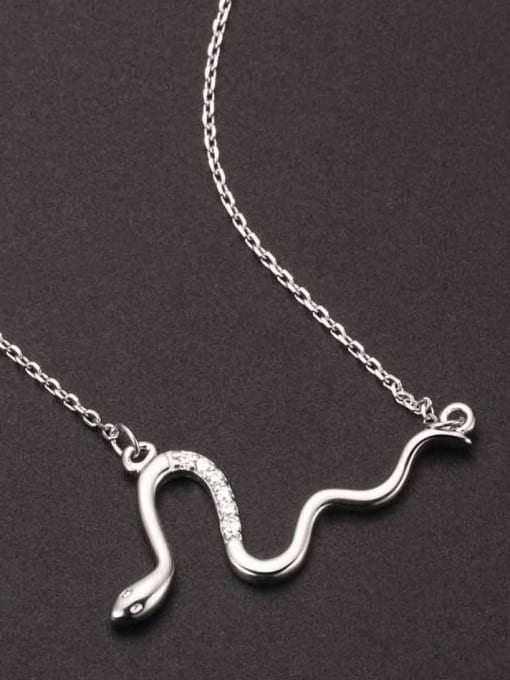 One Silver S925 Silver Snake Necklace 0