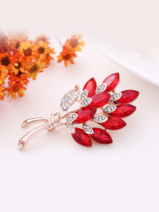 Wei Jia Fashion Kitten Butterflies Leaves Opal stone Rhinestones Brooch 2