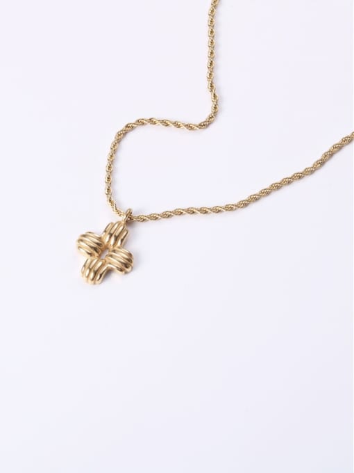 GROSE Titanium With Gold Plated Simplistic Cross Necklaces