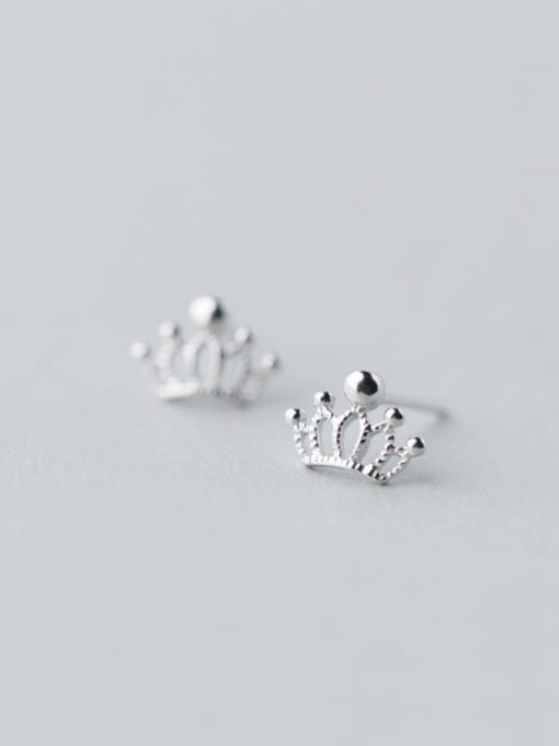 Rosh S925 Silver Sweet Queen Crown Small stud Earring 0