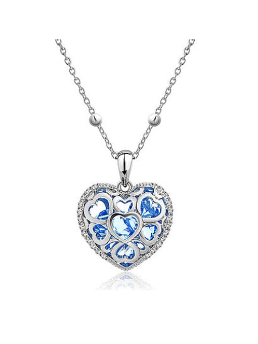 Blue 2018 2018 Heart-shaped austrian Crystal Necklace