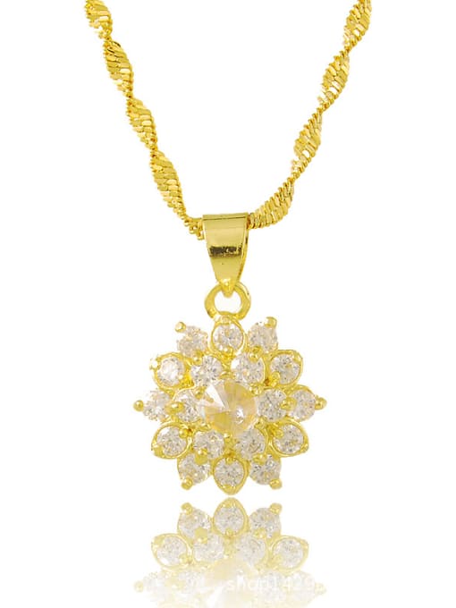 Yi Heng Da High Quality Flower Shaped Rhinestone Women Necklace 0