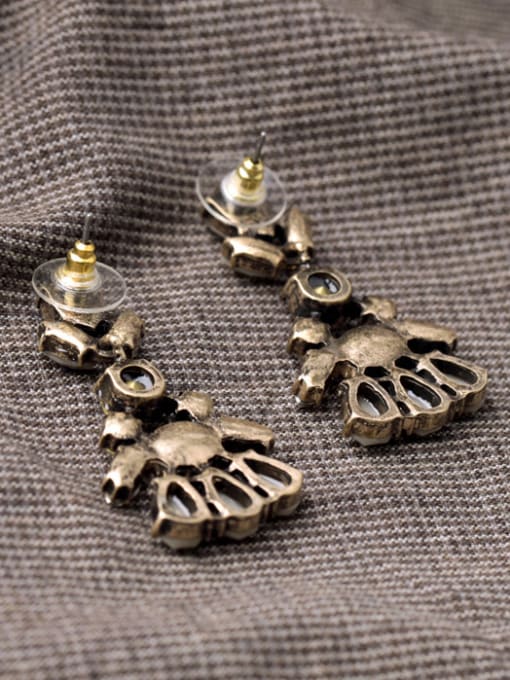 KM Retro Western Style Artificial Stones Drop Chandelier earring 1