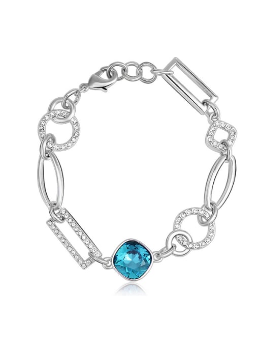 Platinum ,Light Blue 2018 18K White Gold Crystal Bracelet