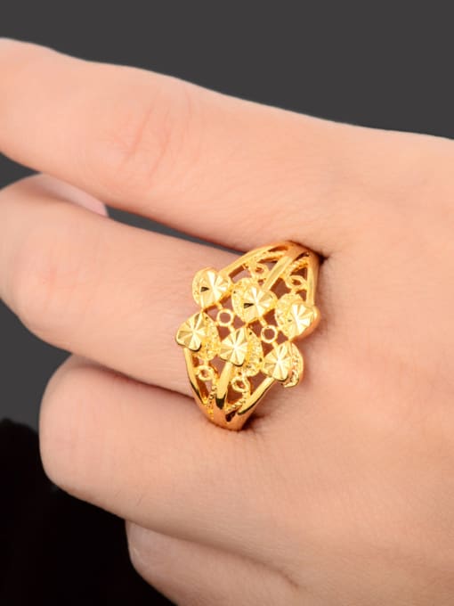 Yi Heng Da High Quality 24K Gold Plated Heart Shaped Ring 2