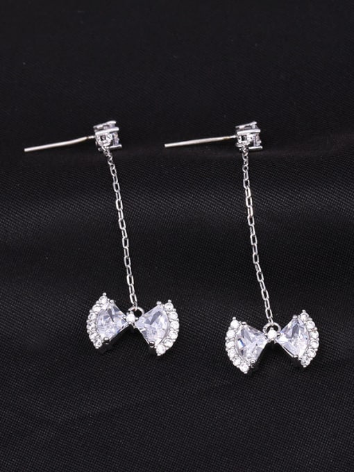 platinum Copper With Platinum Plated Simplistic Butterfly Drop Earrings