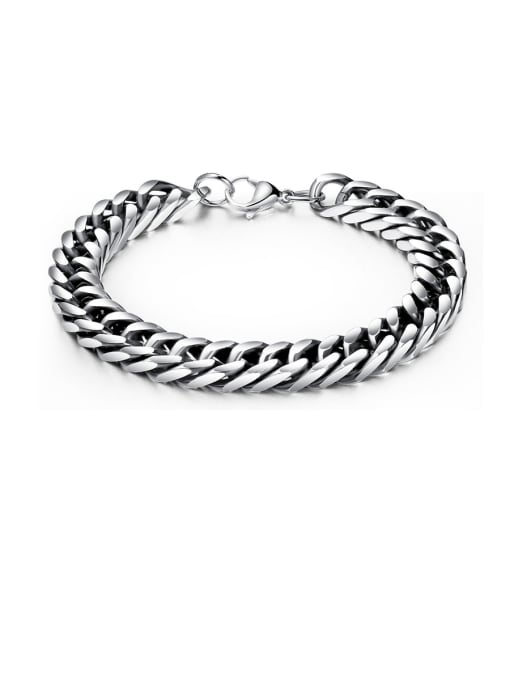 1018-Bracelet Stainless Steel With Gun Plated Vintage Chain Bracelets