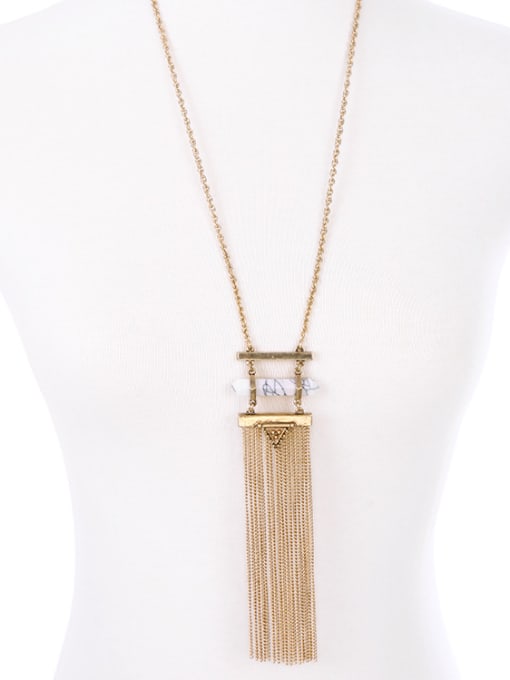 KM Simple Long Tassel Pendants Necklace 1