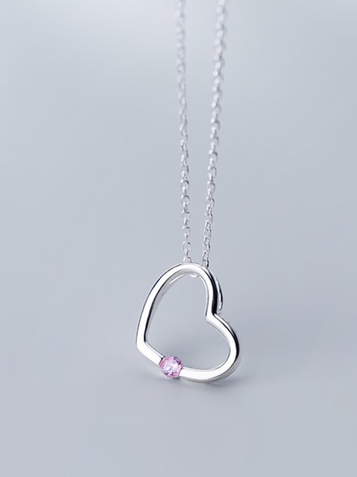 Rosh 925 Sterling Silver With Silver Plated Simplistic Heart Necklaces 1