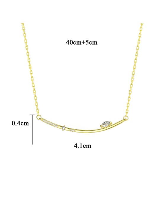 CCUI 925 Sterling Silver With Gold Plated Simplistic Fringe Necklaces 3