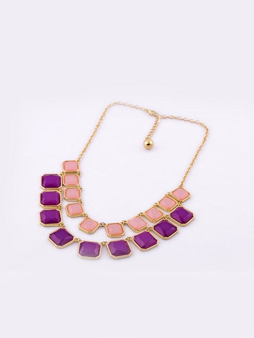 KM Personality Geometric Resin Multi-layer Short Nnecklace 0