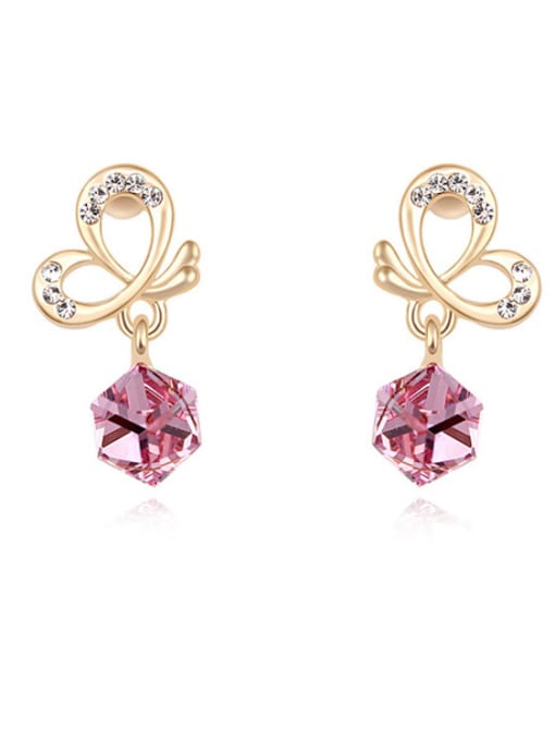 QIANZI Fashion Butterfly Cubic austrian Crystals Alloy Stud Earrings 2