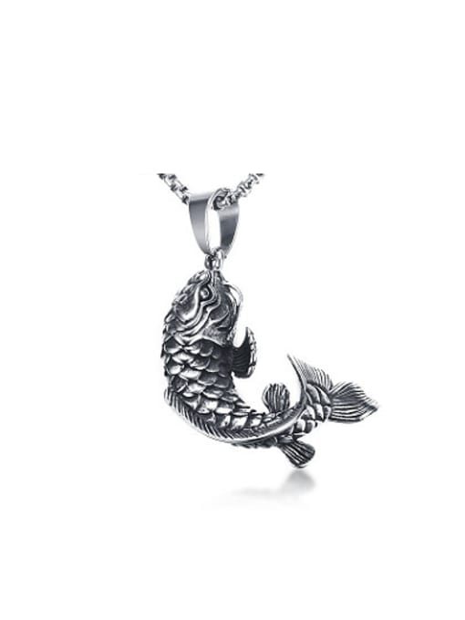 CONG Personality Fish Shaped Stainless Steel Pendant