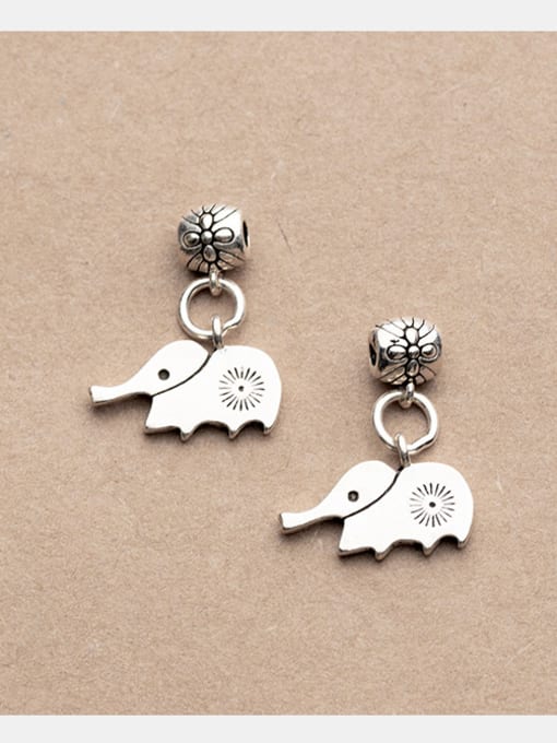 FAN Thai Silver With Antique Silver Plated Cartoon elephant Charms 1