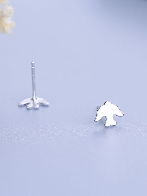 One Silver Korean Style Bird Shaped stud Earring 2