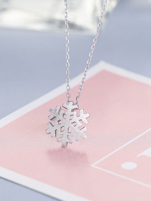 One Silver Snowflake Shaped Necklace 3