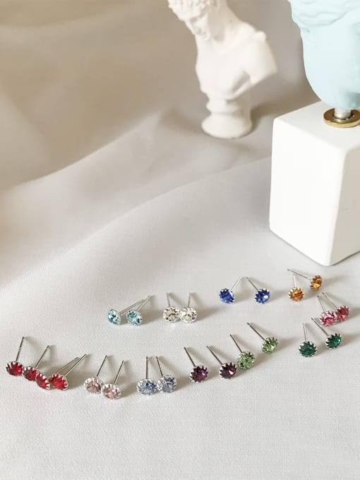 Boomer Cat Sterling silver color birthstone earrings 2