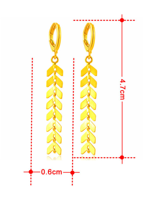 Yi Heng Da Personality Gold Plated Geometric Shaped Copper Drop Earrings 1