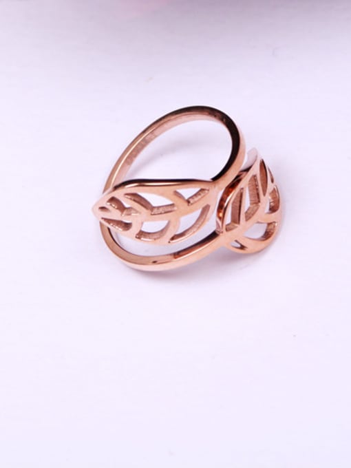 GROSE Hollow Leaves Rose Gold Opening Ring 2