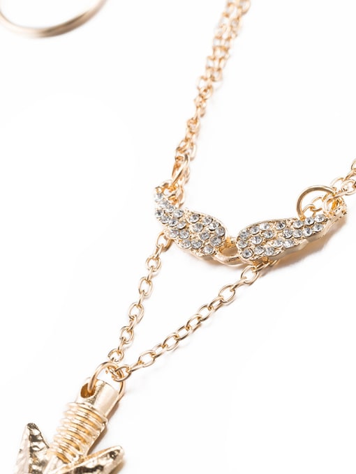 OUXI 18K Gold Personality Zircon Necklace 2