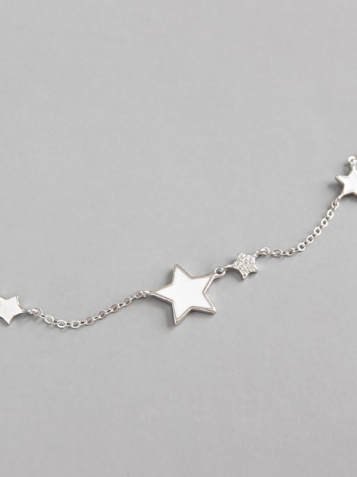 DAKA 925 Sterling Silver With Silver Plated Simplistic Star Anklets 0