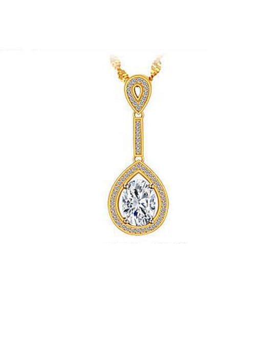 White Copper Alloy 24K Gold Plated Creative Zircon Women Necklace