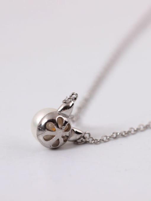 SILVER MI Exquisite S925 Silver Lovely Cat Clavicle Necklace 2